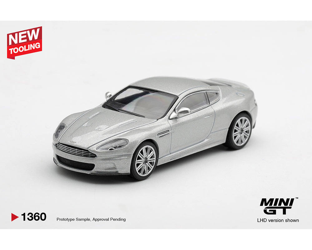 (Preorder) Mini GT 1:64 Aston Martin DBS 2008 – Lightning Silver #1360