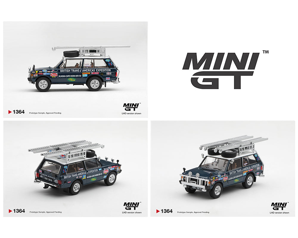 (Preorder) Mini GT 1:64 Range Rover 1971 British Trans-Americas Expedition (VXC-765K) #1364