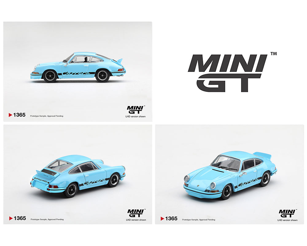 (Preorder) Mini GT 1:64 Porsche 911 Carrera RS 2.7 – Gulf Blue with Black #1365