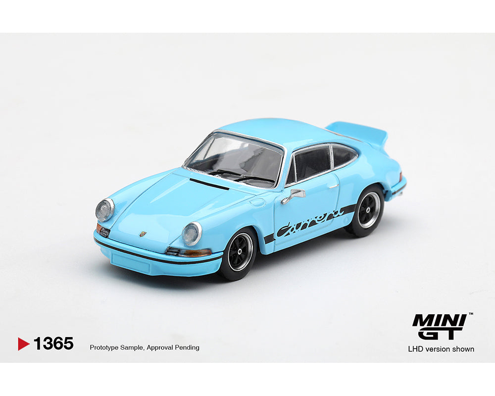 (Preorder) Mini GT 1:64 Porsche 911 Carrera RS 2.7 – Gulf Blue with Black #1365