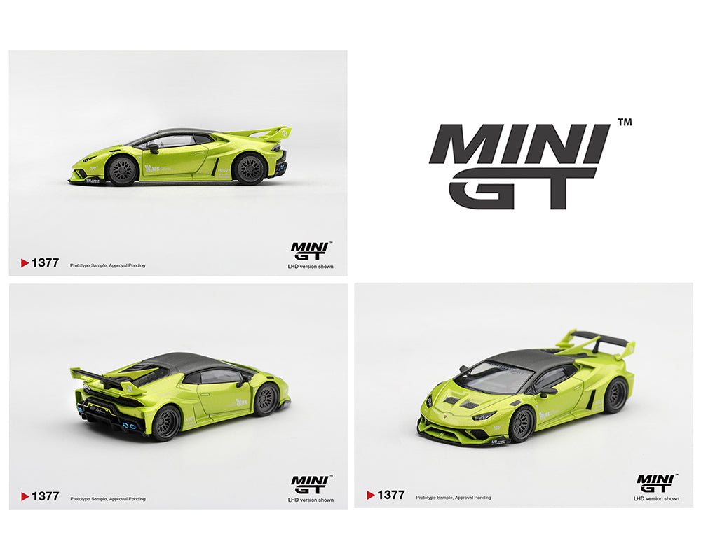 (Preorder) Mini GT 1:64 Lamborghini Huracán LB★WORKS Lime Metallic #1377