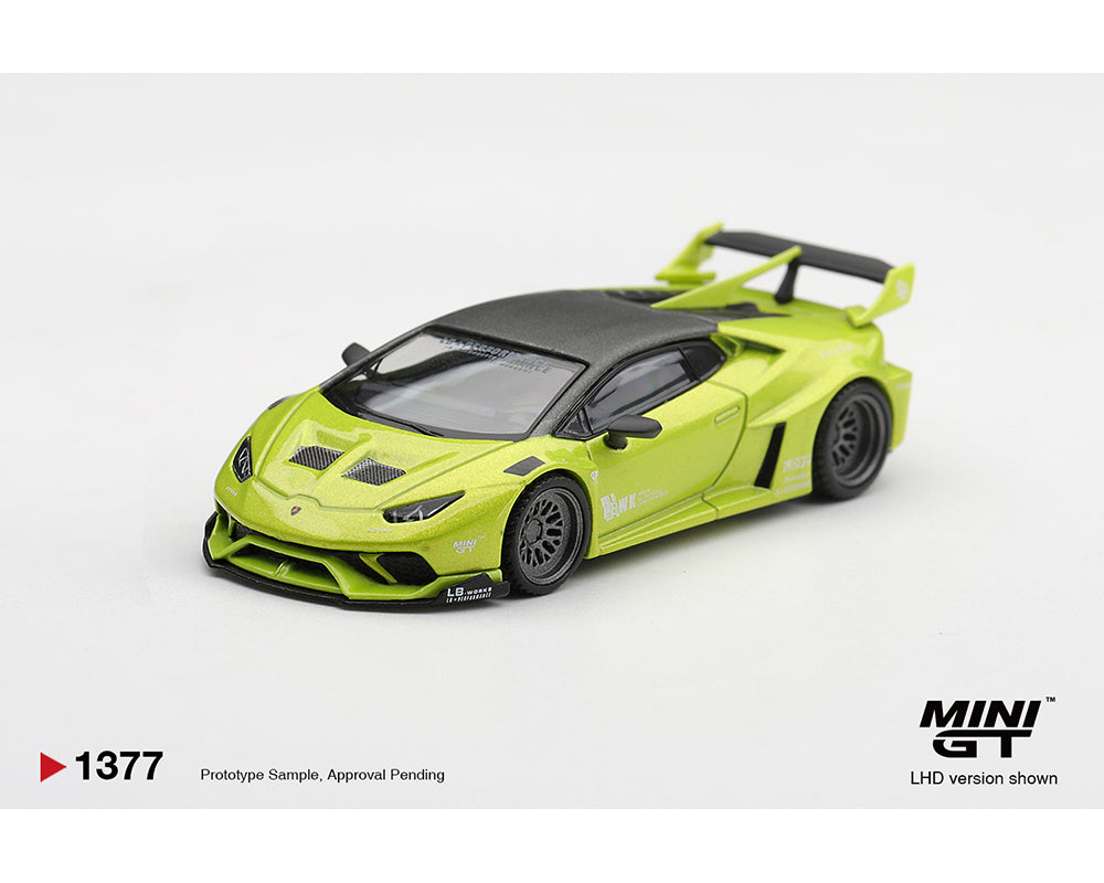 (Preorder) Mini GT 1:64 Lamborghini Huracán LB★WORKS Lime Metallic #1377
