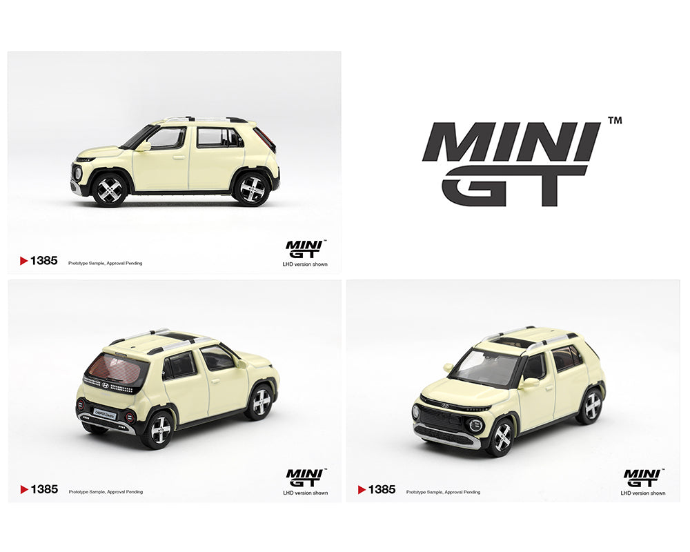 (Preorder) Mini GT 1:64 Hyundai Casper Butter Cream Yellow Pearl – Korea Exclusives #1385