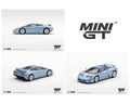(Preorder) Mini GT 1:64 Bugatti EB110 GT Azzurro Metallizzato Mondial de l’Automobile 1992 #1395