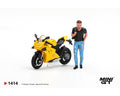 (Preorder) Mini GT 1:64 Ducati Panigale V4 S with Ducati Figure Yellow #1414