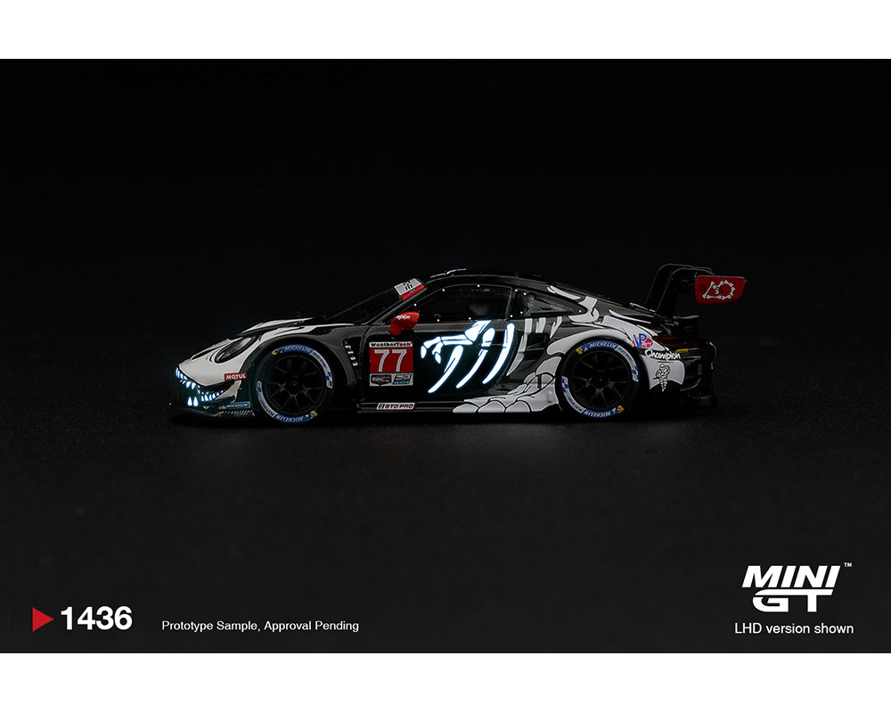 (Preorder) Mini GT 1:64 Porsche 911 GT3 R (992) #77 AO Racing “Skeleton Rexy” 2026 IMSA Petit Le Mans #1436