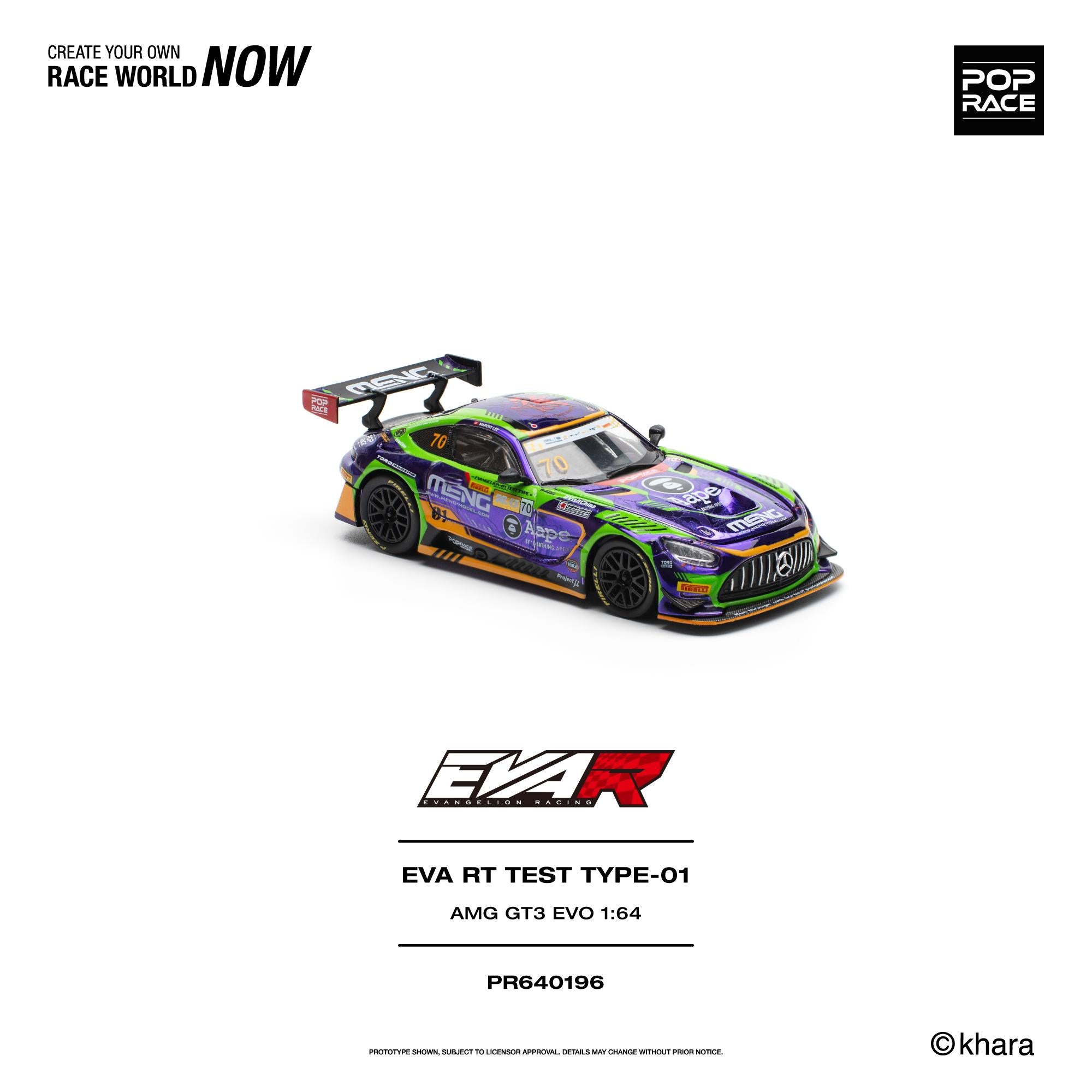 (Preorder) Pop Race 1:64 EVA RT Test Type-01 AMG GT3 Evo - Macau GP 2023