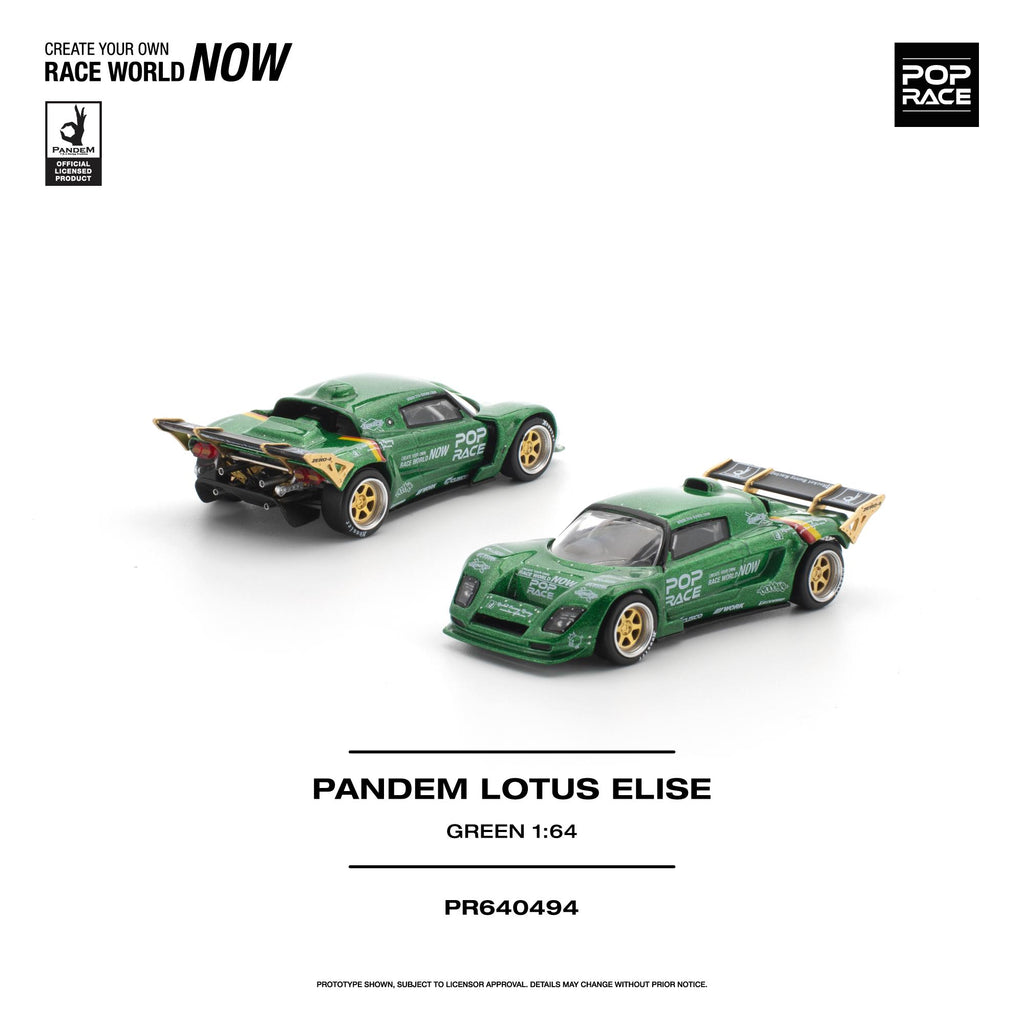 (Preorder) Pop Race 1:64 Pandem Lotus Elise - Green