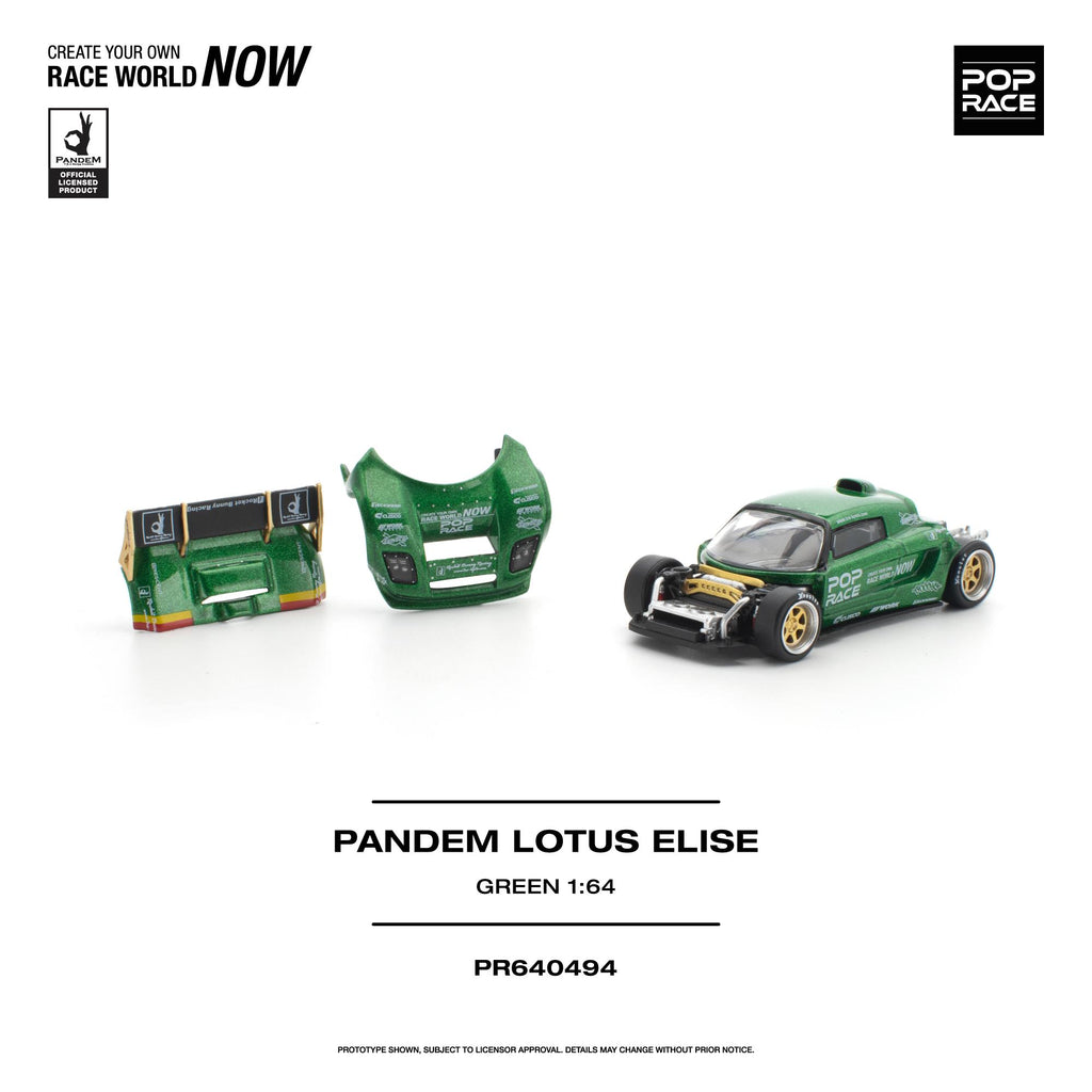 (Preorder) Pop Race 1:64 Pandem Lotus Elise - Green