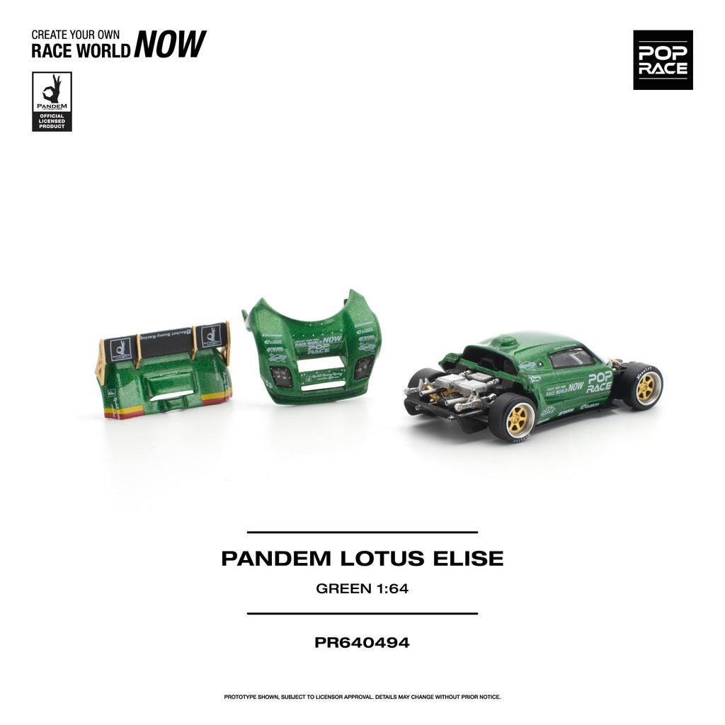 (Preorder) Pop Race 1:64 Pandem Lotus Elise - Green