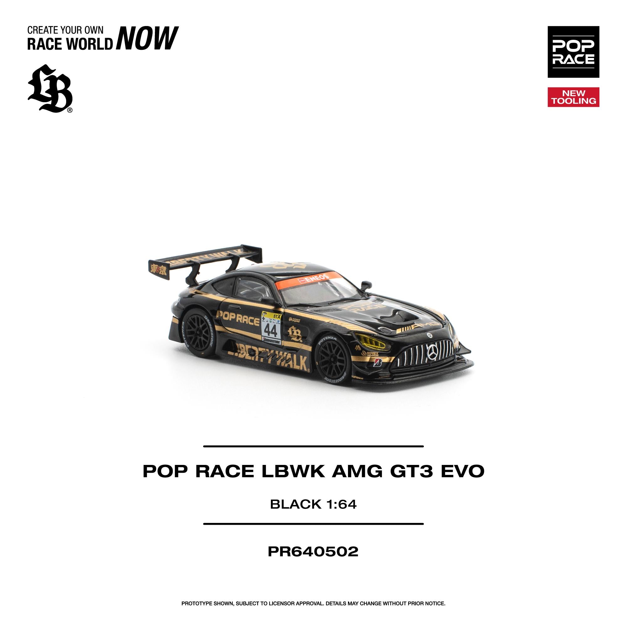 (Preorder) Pop Race 1/64 Pop Race LBWK AMG GT3 EVO - Black