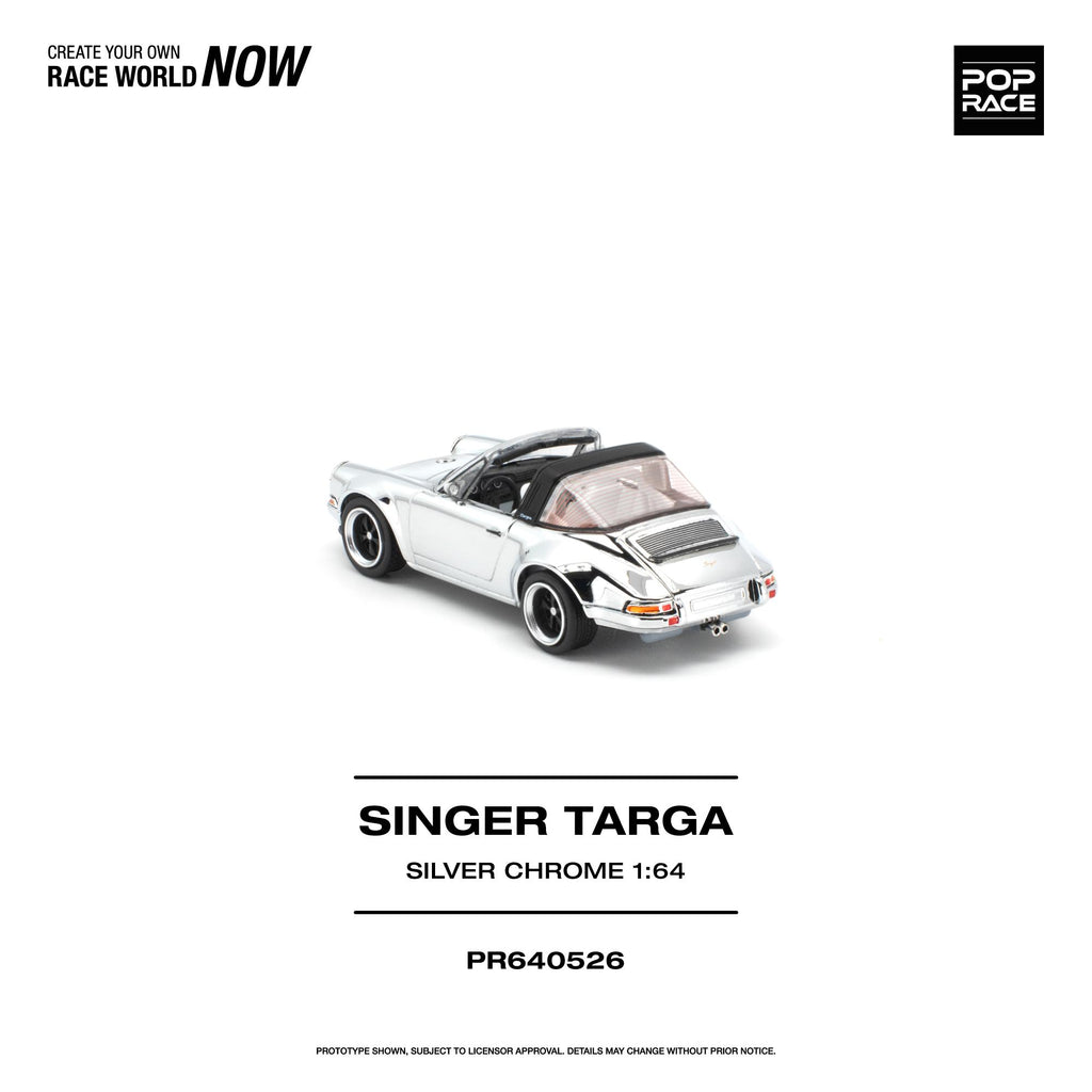 (Preorder) Pop Race 1/64 Singer Targa - Silver Chrome