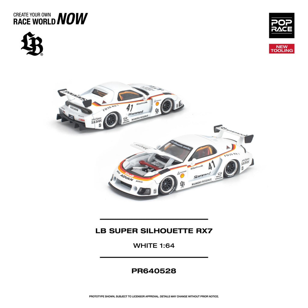 (Preorder) Pop Race 1/64 LB SUPER SILHOUETTE RX7 (FD3S) WHITE
