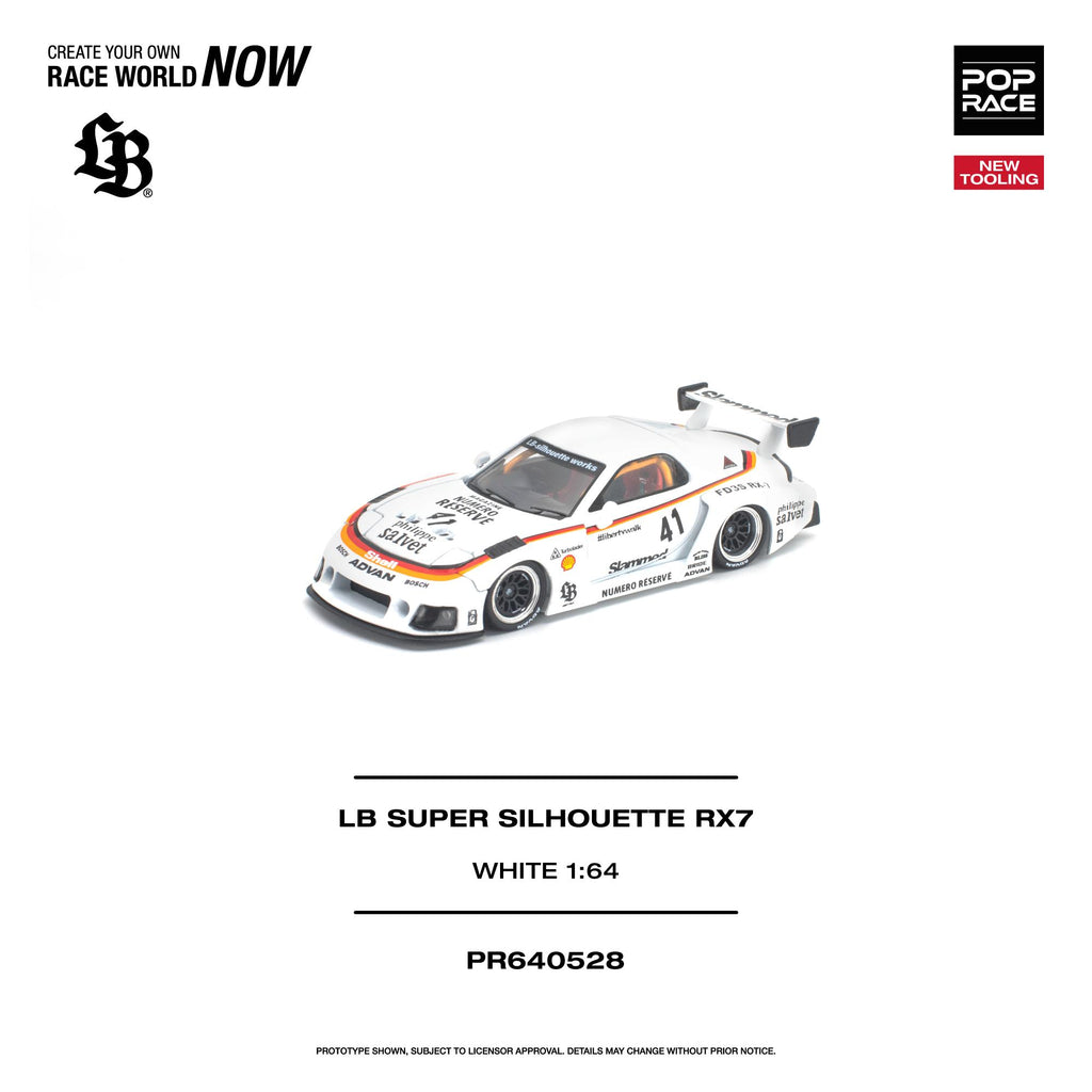 (Preorder) Pop Race 1/64 LB SUPER SILHOUETTE RX7 (FD3S) WHITE