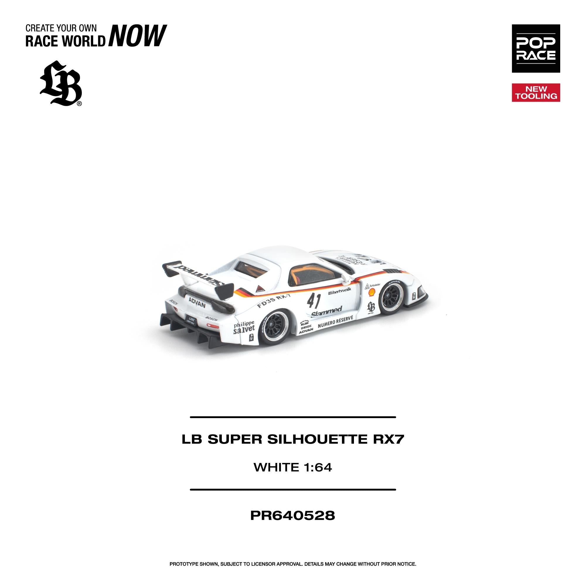 (Preorder) Pop Race 1/64 LB SUPER SILHOUETTE RX7 (FD3S) WHITE