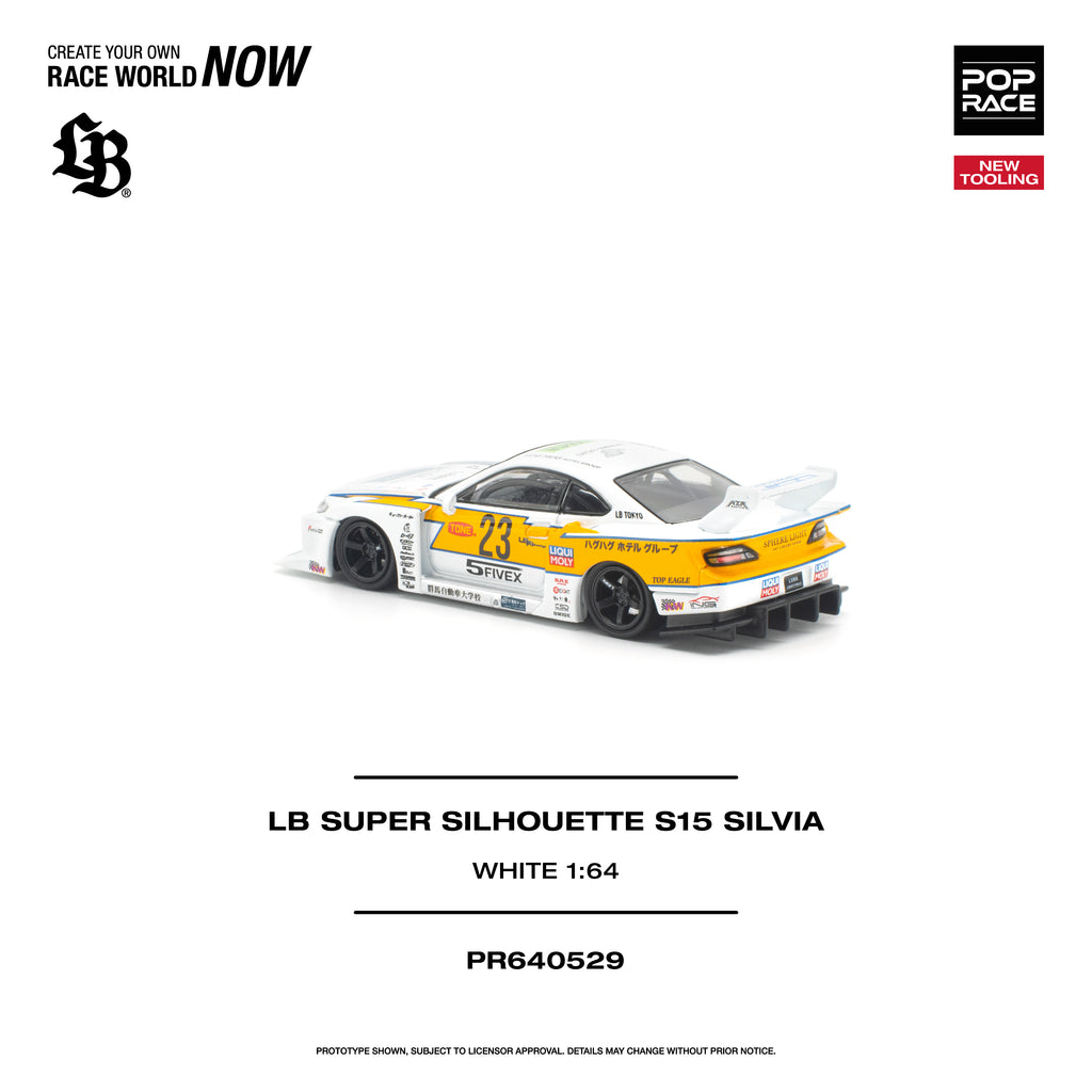 (Preorder) Pop Race 1/64 LB SUPER SILHOUETTE S15 SILVIA - WHITE