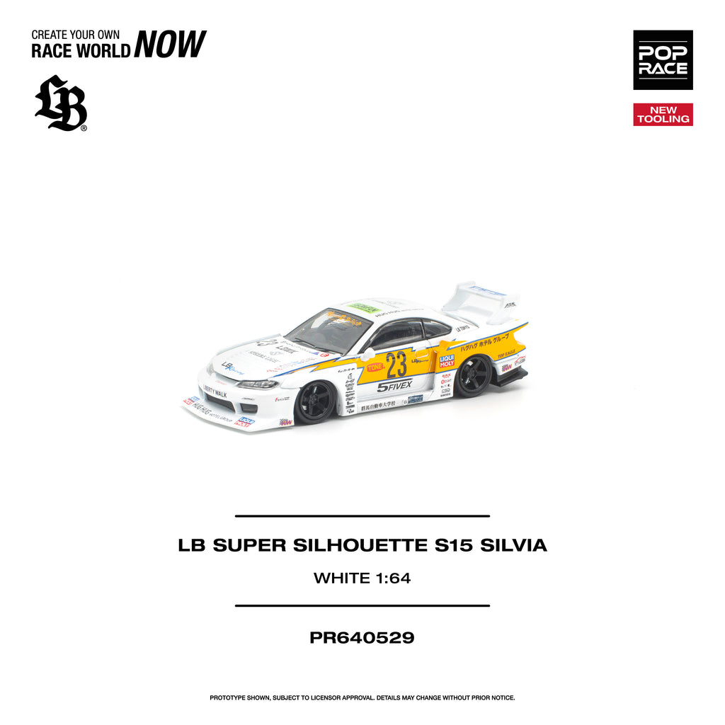 (Preorder) Pop Race 1/64 LB SUPER SILHOUETTE S15 SILVIA - WHITE