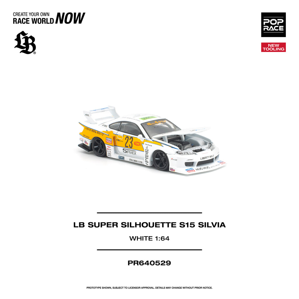 (Preorder) Pop Race 1/64 LB SUPER SILHOUETTE S15 SILVIA - WHITE
