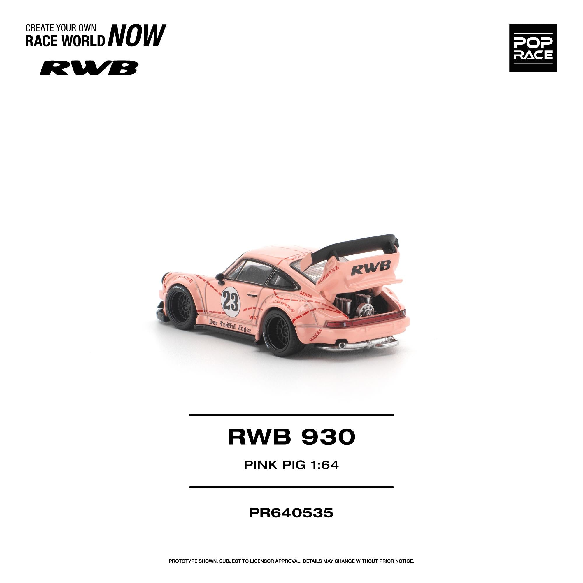 (Preorder) POP RACE 1/64 RWB 930 "PINK PIG" PR640535