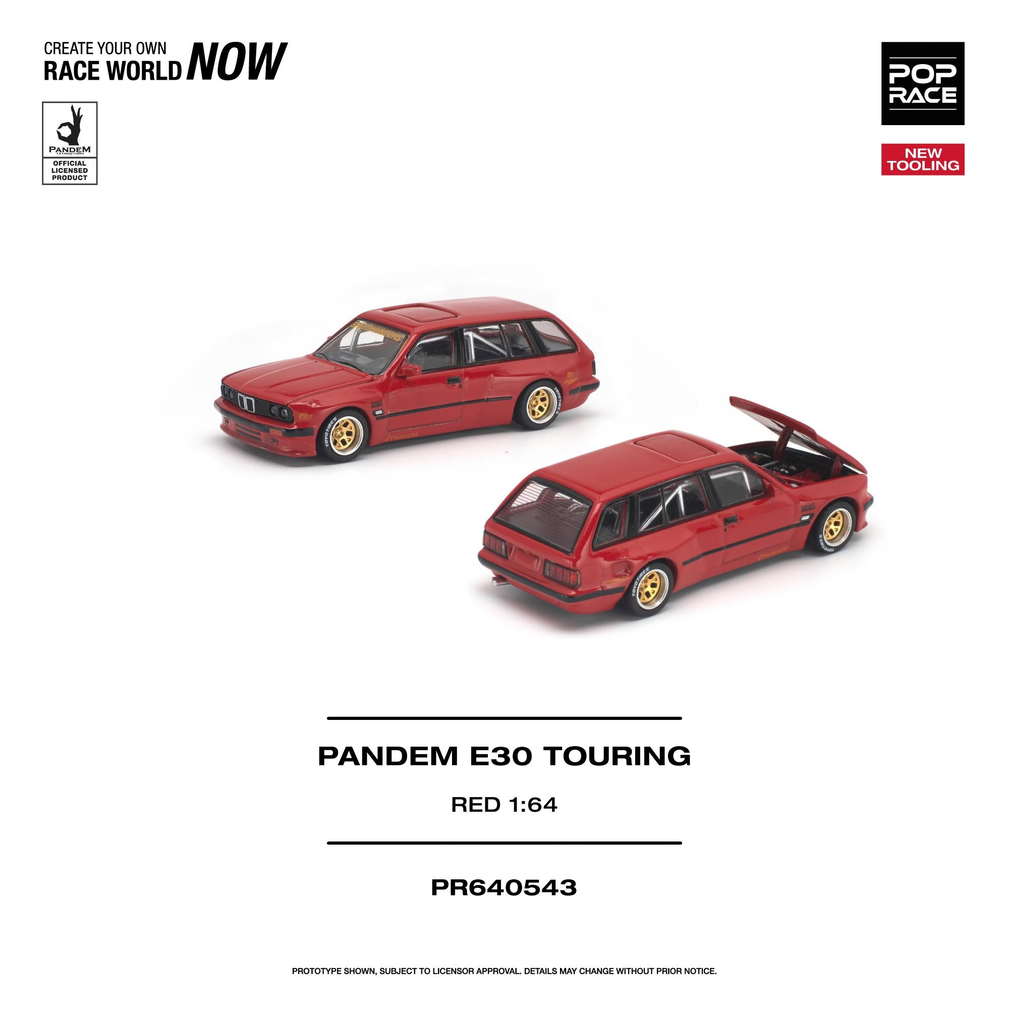 (Preorder) Pop Race 1/64 PANDEM E30 TOURING RED