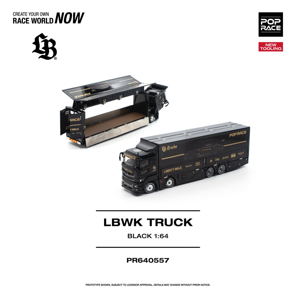 (Preorder) Pop Race 1/64 LBWK Truck - Black