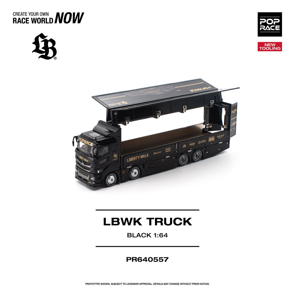 (Preorder) Pop Race 1/64 LBWK Truck - Black
