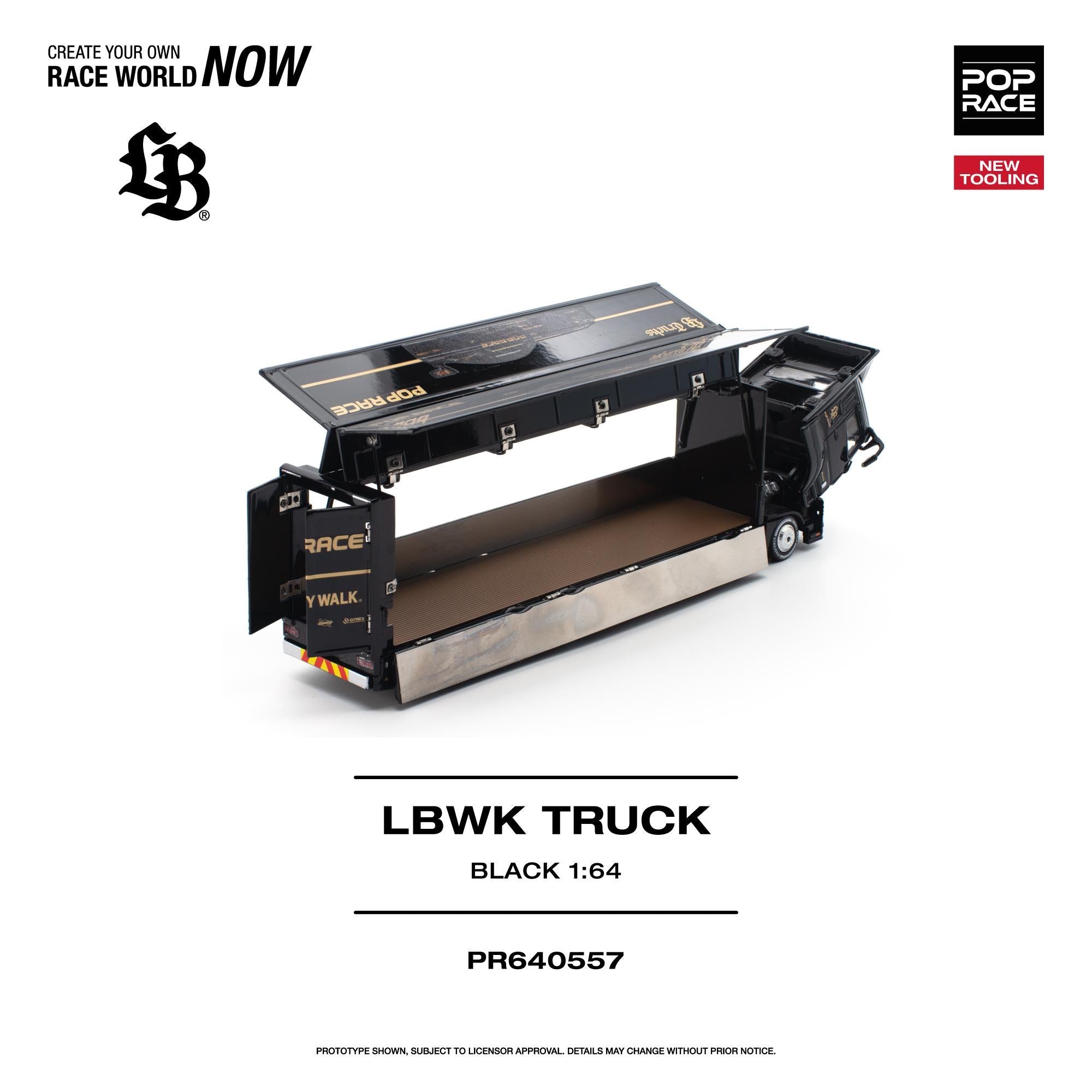 (Preorder) Pop Race 1/64 LBWK Truck - Black
