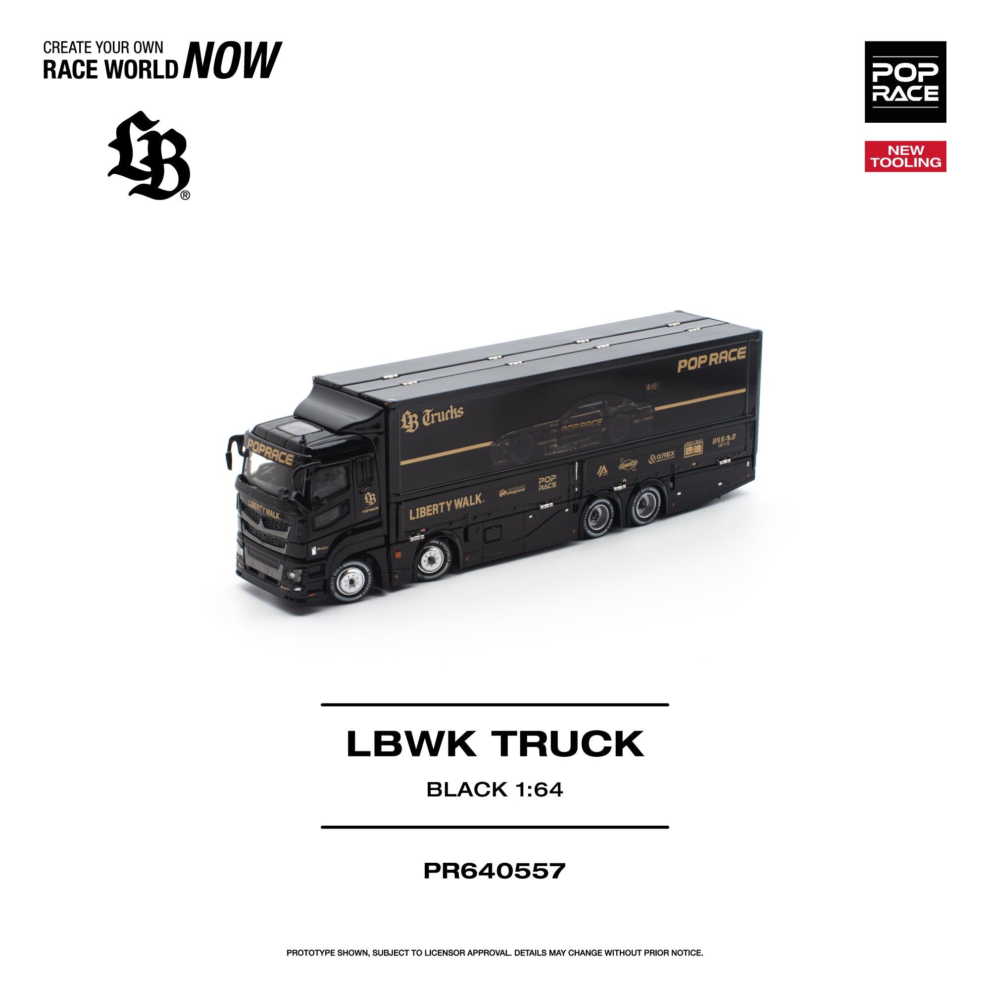 (Preorder) Pop Race 1/64 LBWK Truck - Black