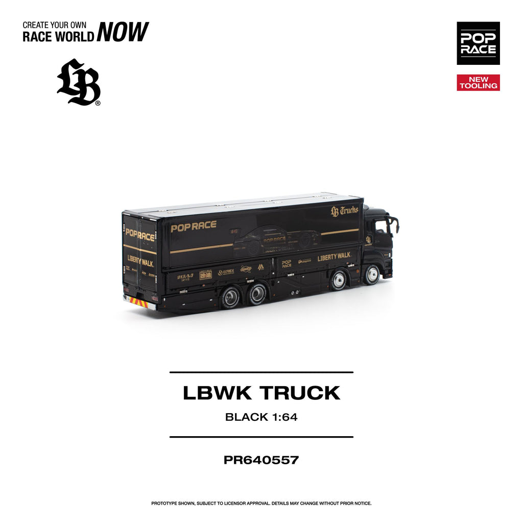 (Preorder) Pop Race 1/64 LBWK Truck - Black