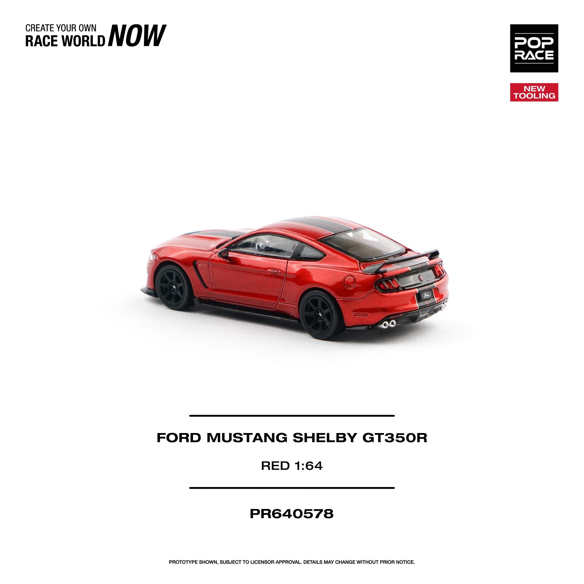 (Preorder) POP RACE 1/64 FORD MUSTANG SHELBY GT350R RACE RED PR640578