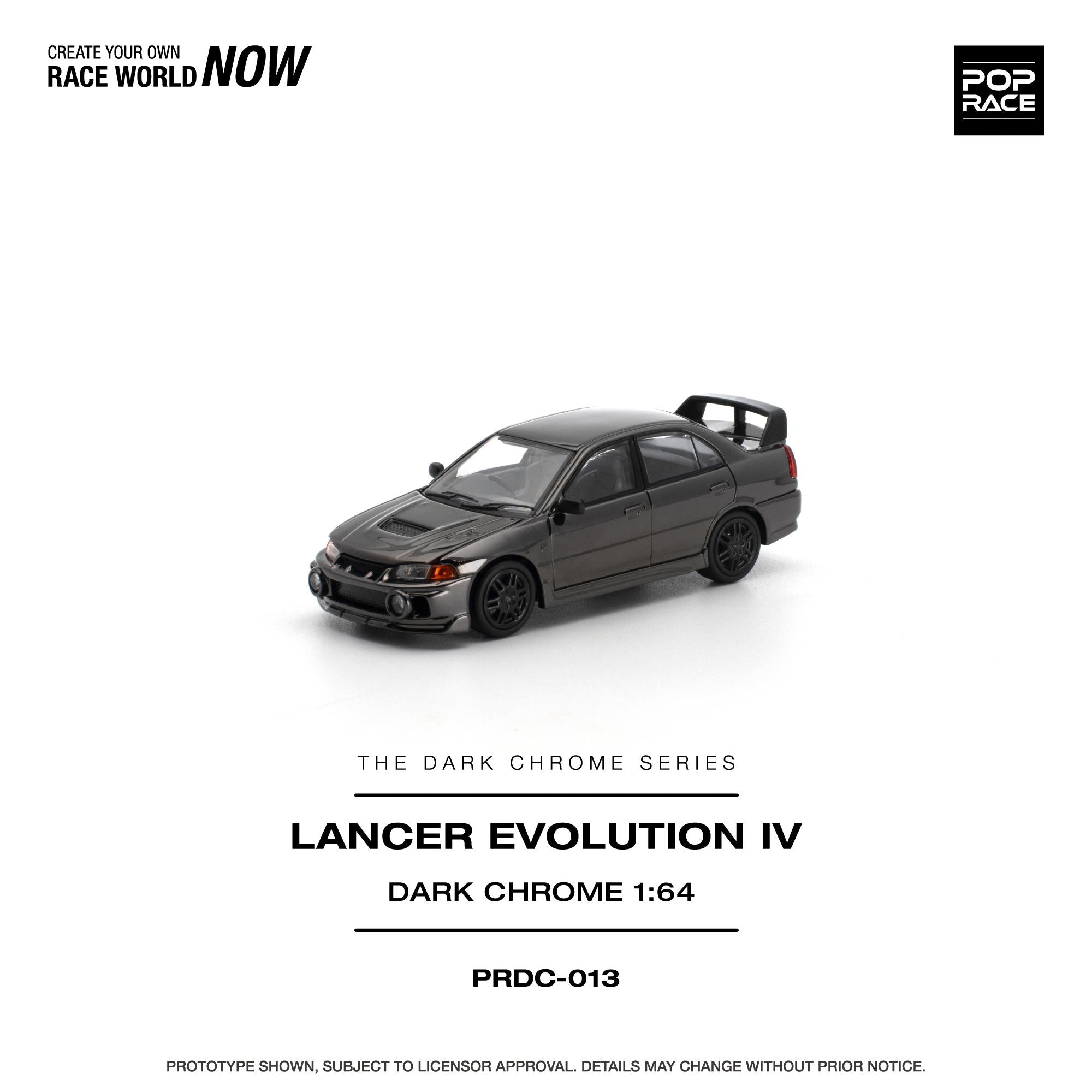 (Preorder) Pop Race 1/64 Lancer Evolution IV - Dark Chrome