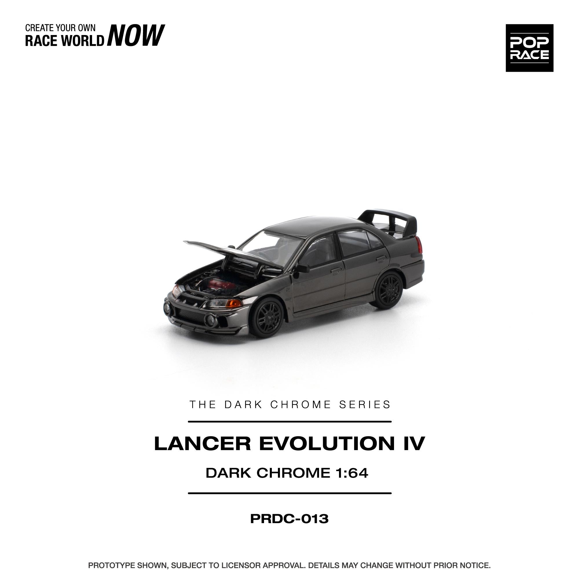 (Preorder) Pop Race 1/64 Lancer Evolution IV - Dark Chrome