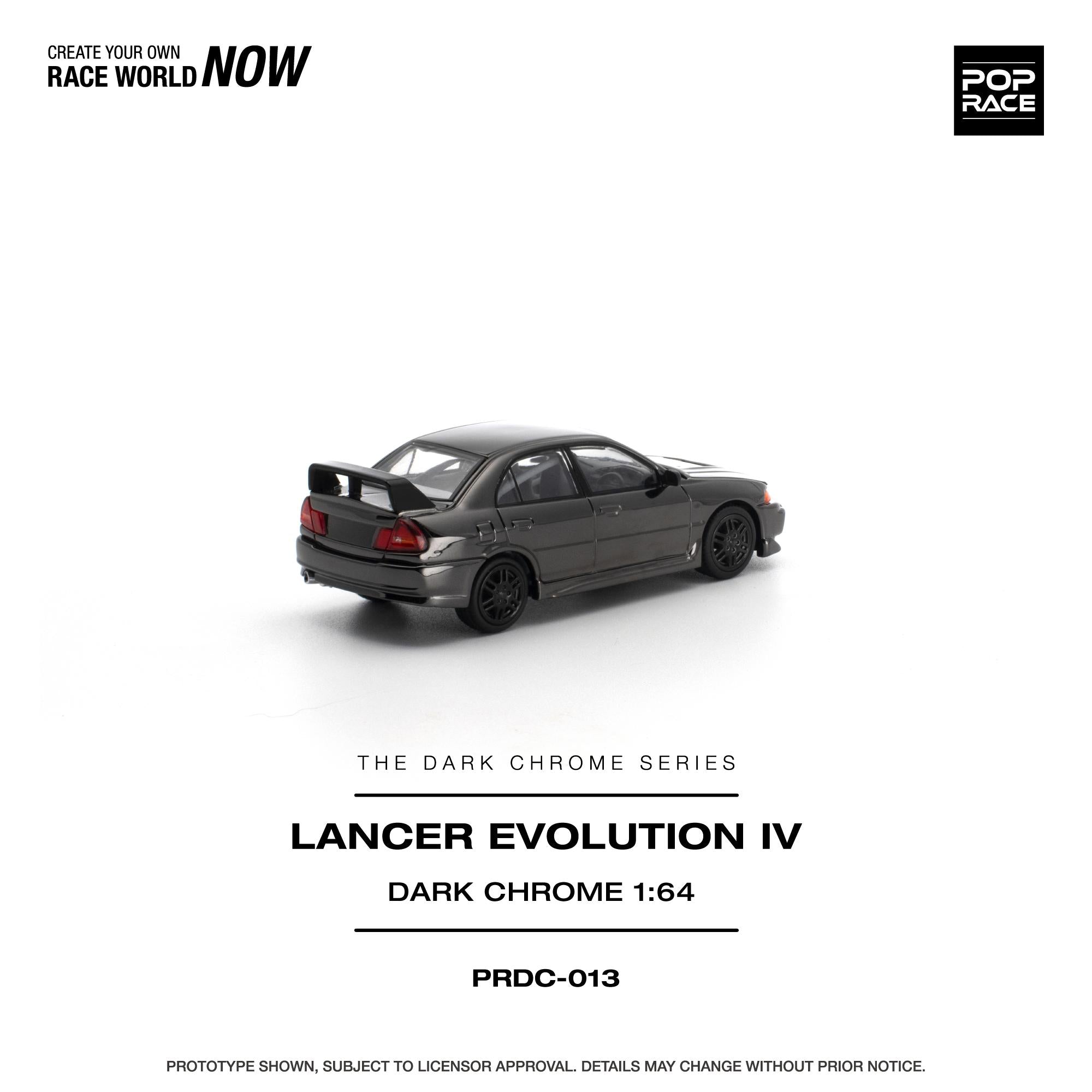 (Preorder) Pop Race 1/64 Lancer Evolution IV - Dark Chrome