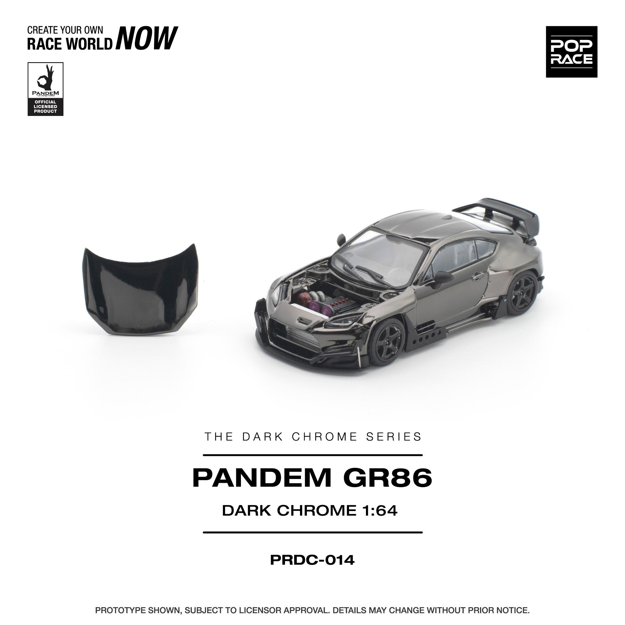 (Preorder) Pop Race 1/64 Pandem GR 86 - Dark Chrome