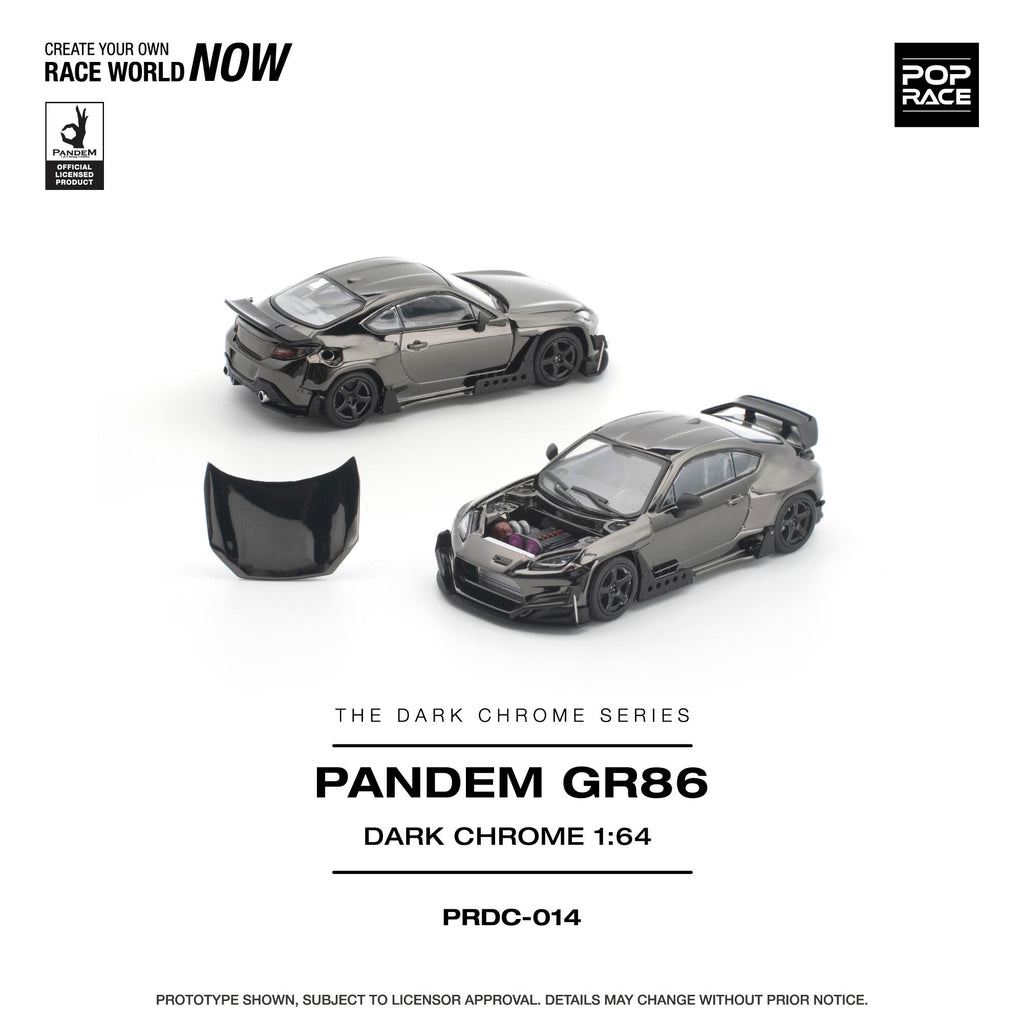 (Preorder) Pop Race 1/64 Pandem GR 86 - Dark Chrome