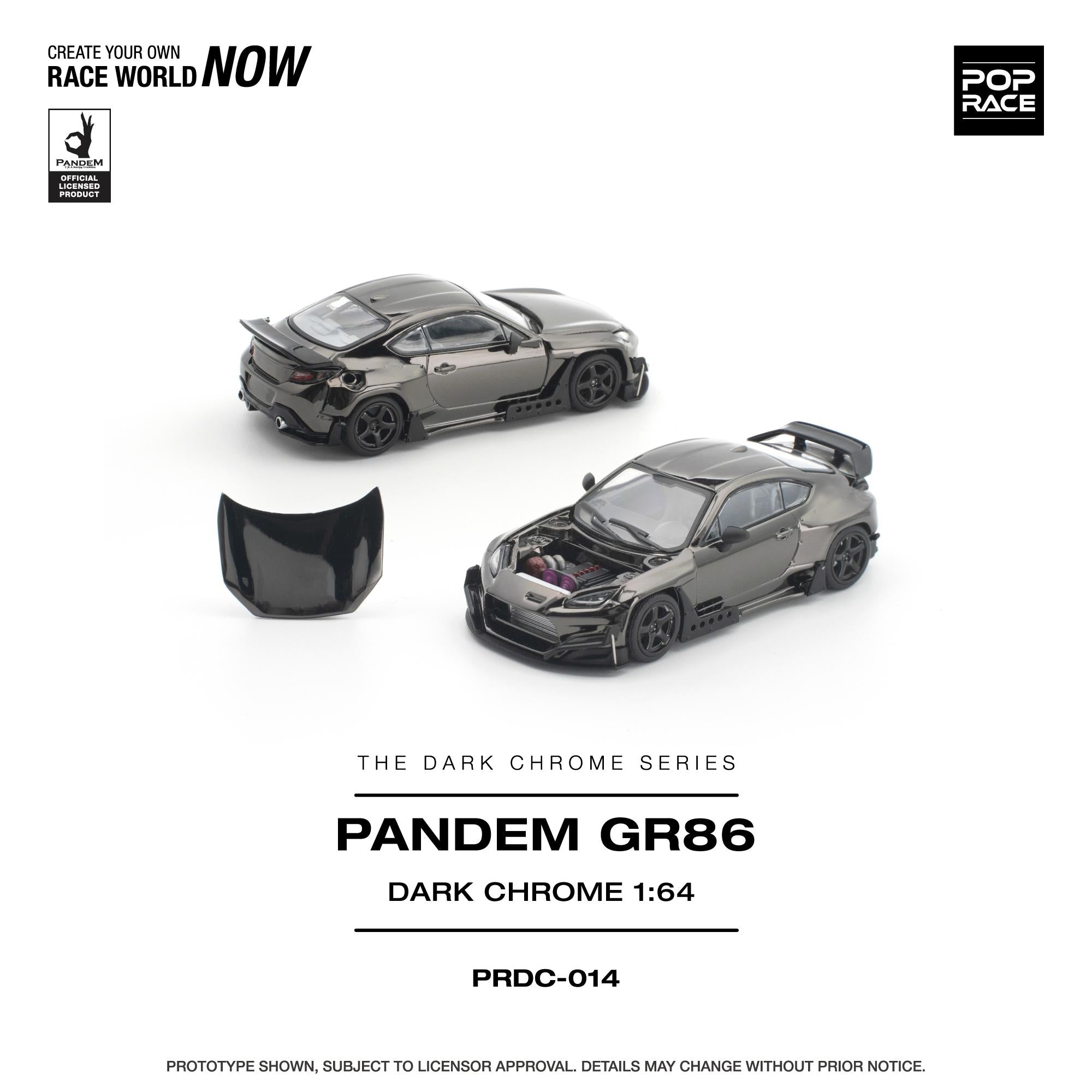 (Preorder) Pop Race 1/64 Pandem GR 86 - Dark Chrome