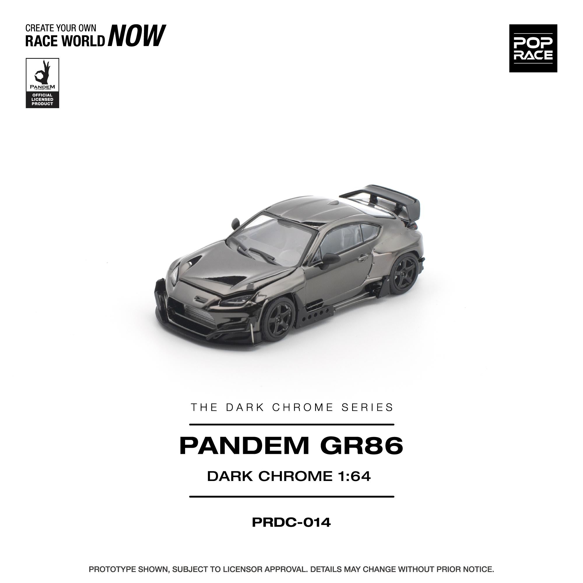 (Preorder) Pop Race 1/64 Pandem GR 86 - Dark Chrome