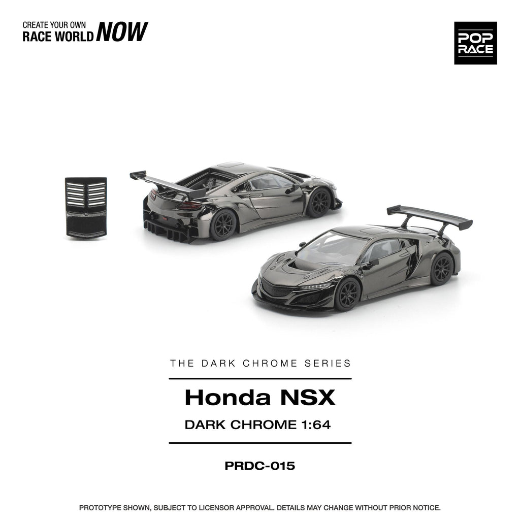 (Preorder) Pop Race 1/64 Honda NSX GT3 EV022 - Dark Chrome