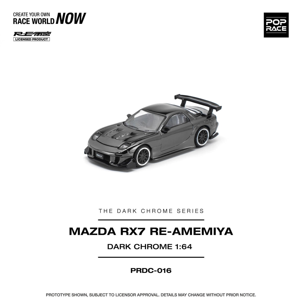 (Preorder) Pop Race 1/64 Mazda RX-7 RE-Amemiya - Dark Chrome