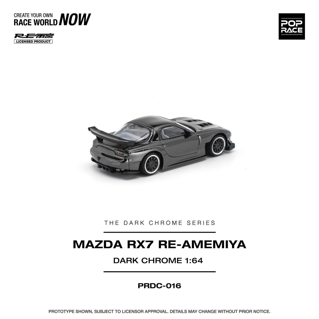 (Preorder) Pop Race 1/64 Mazda RX-7 RE-Amemiya - Dark Chrome