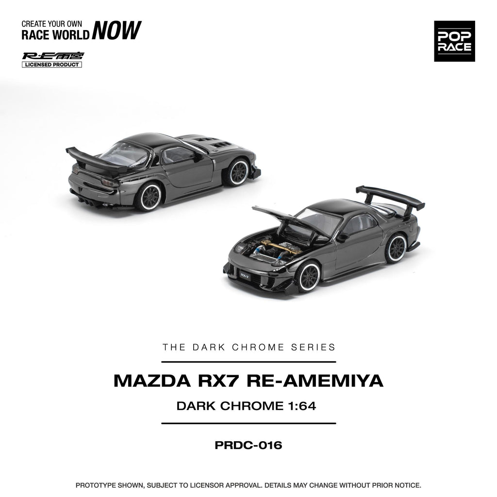 (Preorder) Pop Race 1/64 Mazda RX-7 RE-Amemiya - Dark Chrome