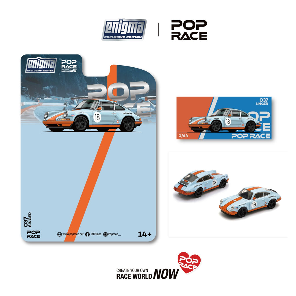(Preorder) Pop Race 1/64 Singer Racing Orange/Blue #18 (Enigma Exclusive Edition) PRE037