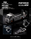 (Preorder) Pop Race x TS Exclusives 1/64 Pandem Fuso 300 Flatbed Transporter Silver Chrome