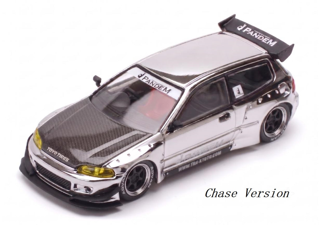 (Preorder) Pop Race x TS Exclusives 1/64 Pandem EG6 Silver Chrome