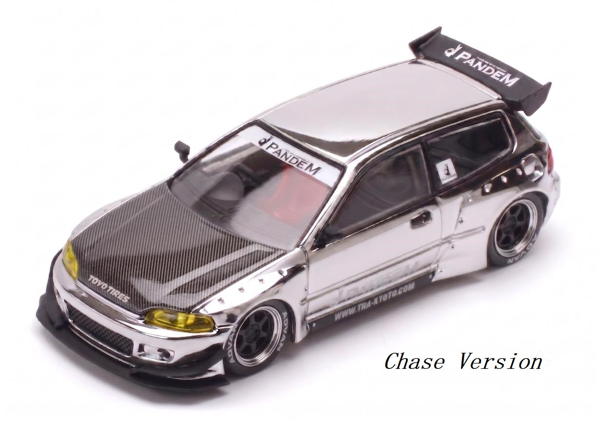 (Preorder) Pop Race x TS Exclusives 1/64 Pandem EG6 Silver Chrome