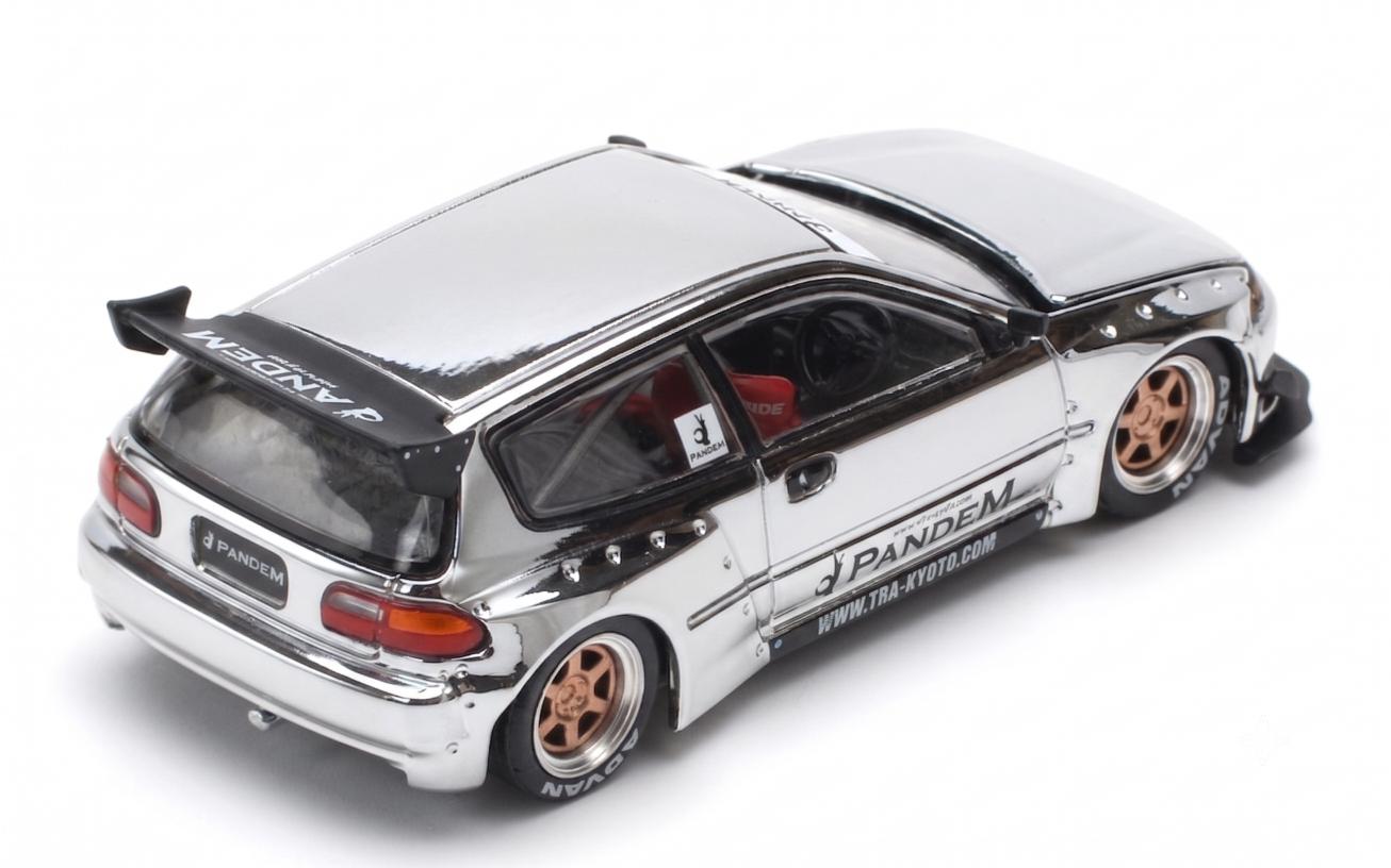 (Preorder) Pop Race x TS Exclusives 1/64 Pandem EG6 Silver Chrome