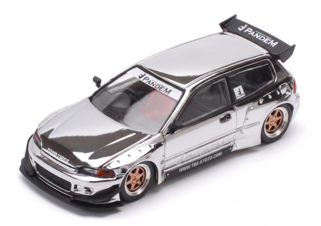 (Preorder) Pop Race x TS Exclusives 1/64 Pandem EG6 Silver Chrome