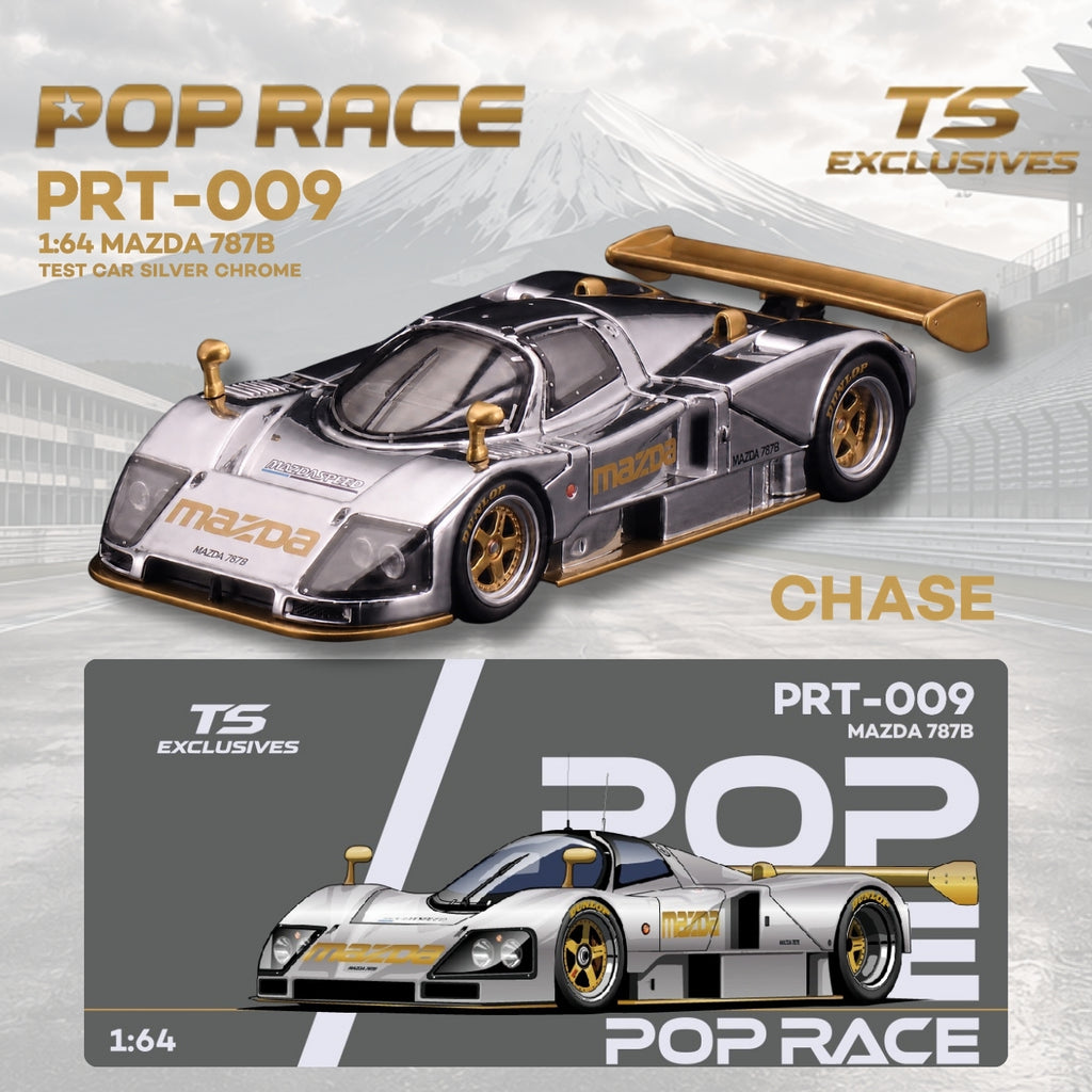 (Preorder) Pop Race x TS Exclusives 1:64 MAZDA 787B TEST CAR SILVER CHROME