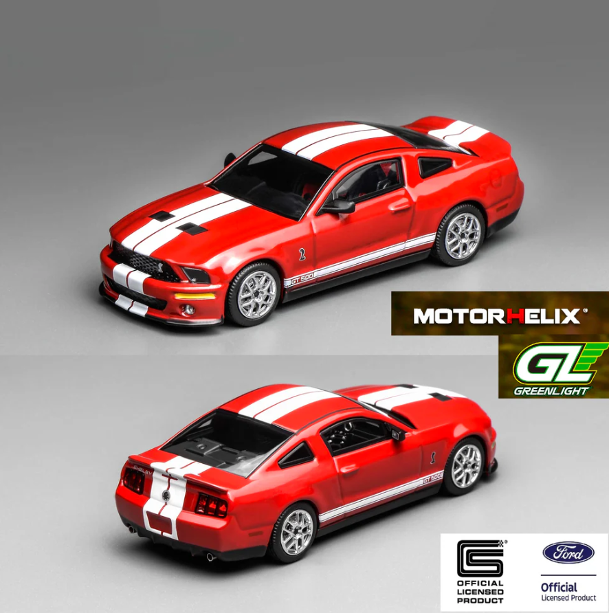 Motorhelix x Greenlight 1:64 Ford Mustang Shelby GT500 2007 RED