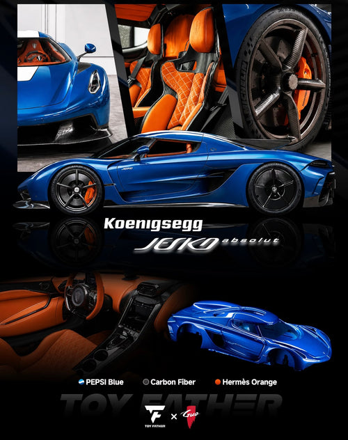 (Preorder) *Limit 1* GUO Model X Toy Father 1:64 Koenigsegg Jesko Absolut Pepsi